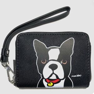 Marc Tetro Black and White Boston Terrier Wristlet